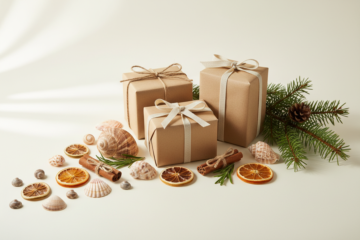 Joya de autor envuelta como regalo de Navidad.
Art jewelry wrapped as a Christmas gift.