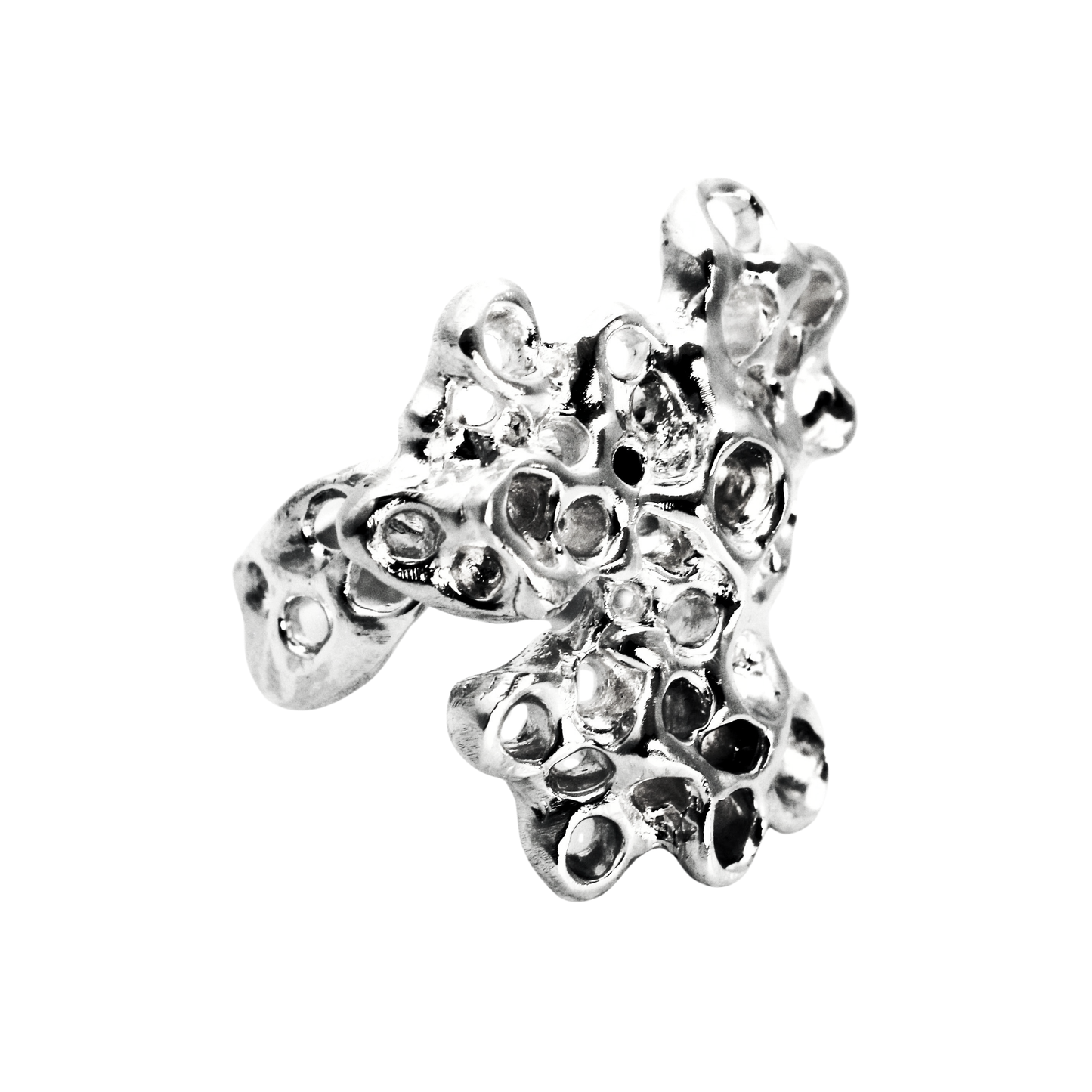 Raíz silver ring inspired by barnacles, sea inspired statement jewelry by Naturalesa Jewelry