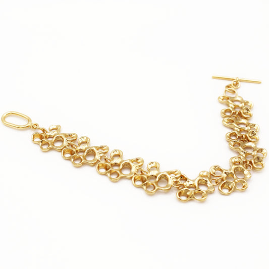 Pulsera Raíz dorada (3 micras) sobre plata, joyería inspirada en el mar de Naturalesa