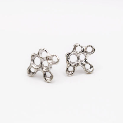 Raíz earrings in recycled sterling silver, sea inspired jewelry by Naturalesa Jewelry